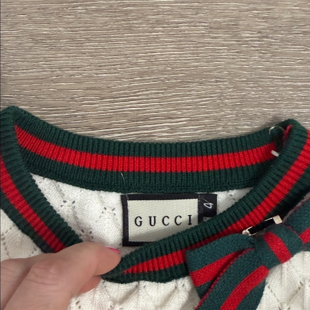 Gucci White Sweater with Red and Green Trim - Picture 2 of 3